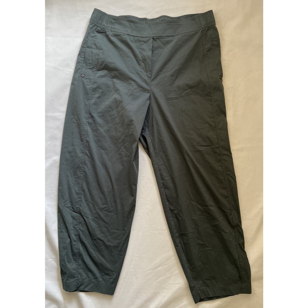 Foil Barrel Ankle Pants Viridian Olive Green Technical Cotton NWT US 10 AU NZ - Picture 8 of 16